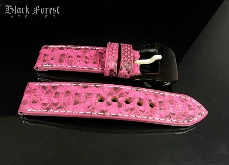 24mm/24mm Handmade Natural Color Real Python Skin Watch Strap PY05 – image 2